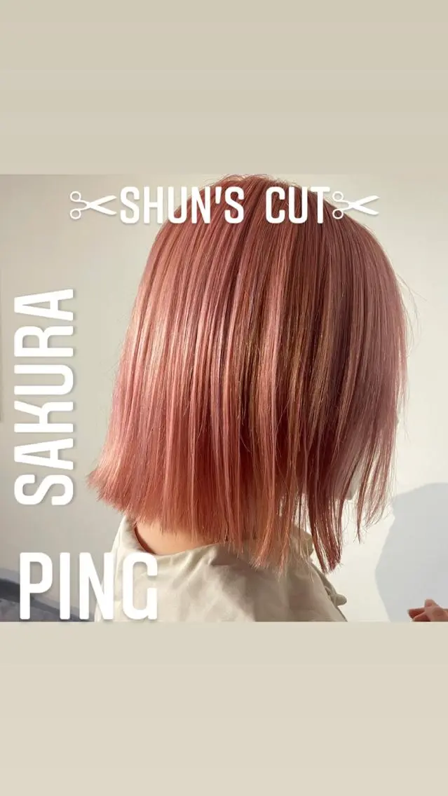 ロング カラー ブリーチ ピンクカラー SHUN札幌 メンズパーマフェードのヘアスタイル