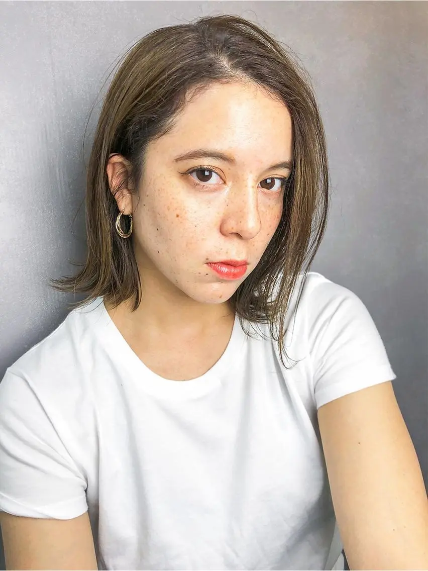 ミディアム カット ヘアカラー トリートメント 一ノ瀬 暁のヘアスタイル
