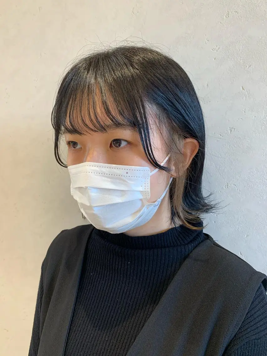 ミディアム カラー ヘアアレンジ ヘアカラー ayumi🌈 インナーカラー🌈のヘアスタイル