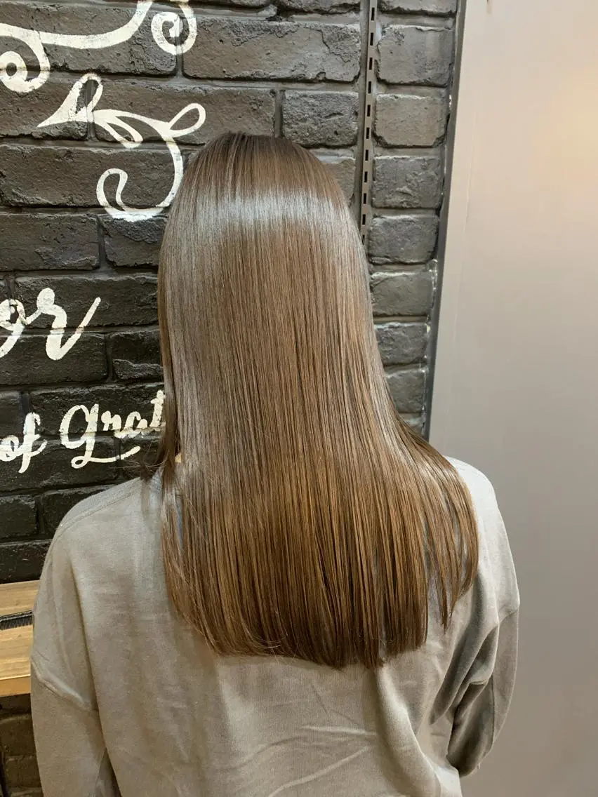 セミロング カラー 縮毛矯正 トリートメント SHIAN✂️ 立川店たくのヘアスタイル
