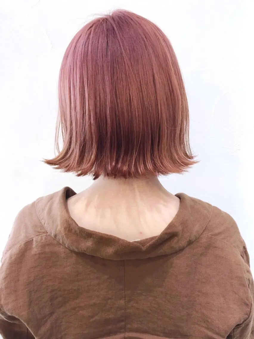 ショート カラー パーマ ヘアアレンジ ピンクカラー ITbyALBUM 中野店のヘアスタイル