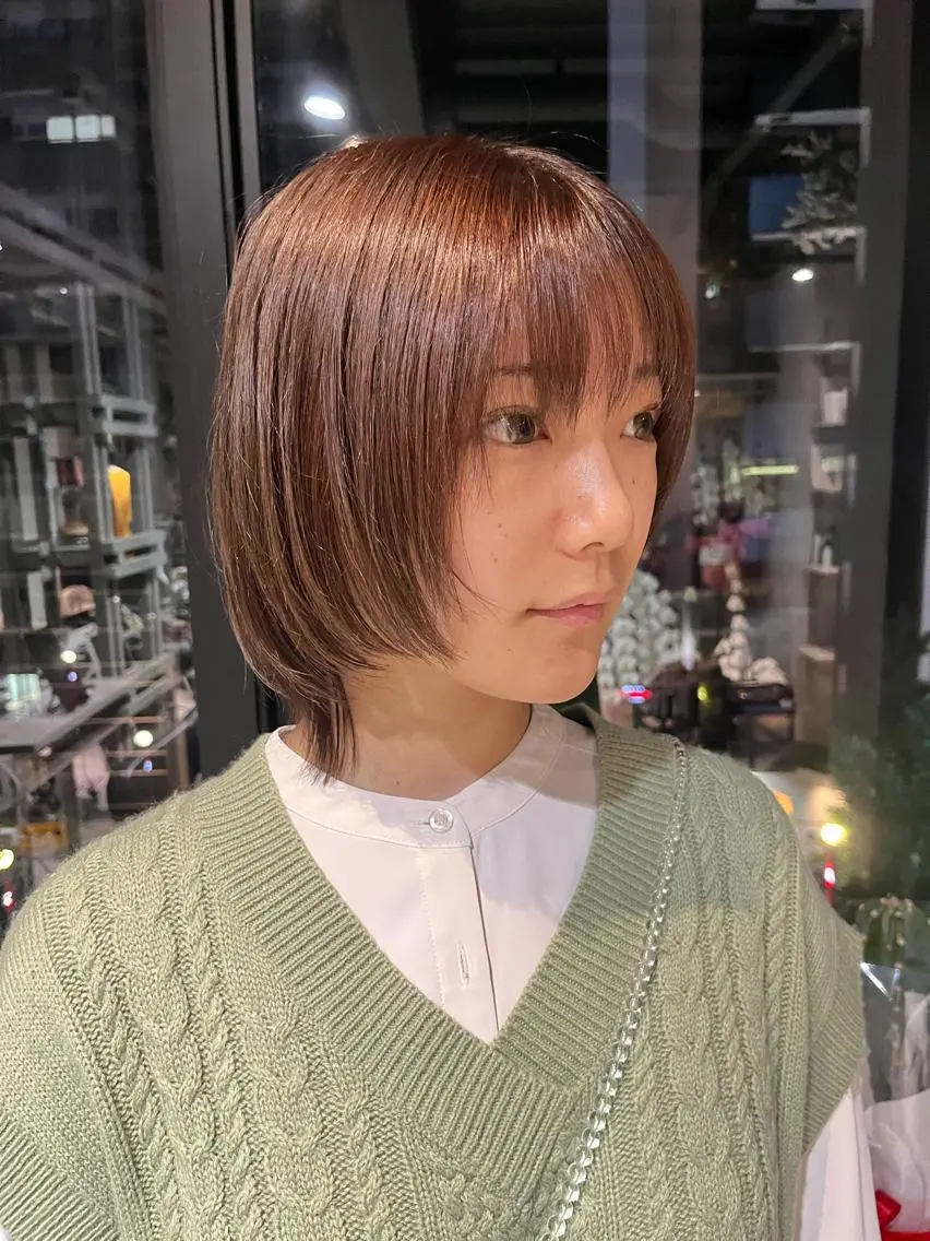 ショート カラー うる艶カラー/恵比寿 ベージュ/丸山陽平のヘアスタイル