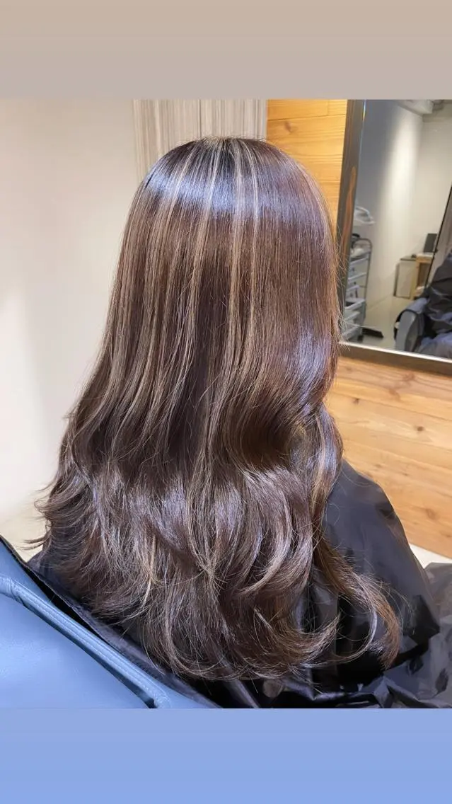 ロング カラー 透明感カラー グレージュ ハイライトカラー ラベンダーカラー ラベンダーグレージュ 🌈NESTA minami🌈のヘアスタイル