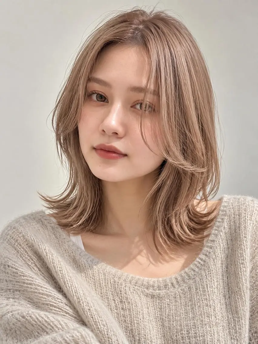 セミロング カラー ブリーチ ケアブリーチ 透明感カラー ダブルカラー イヤリングカラー カット ヘアカラー "オトナ髪”/ LAKA TOCCAのヘアスタイル