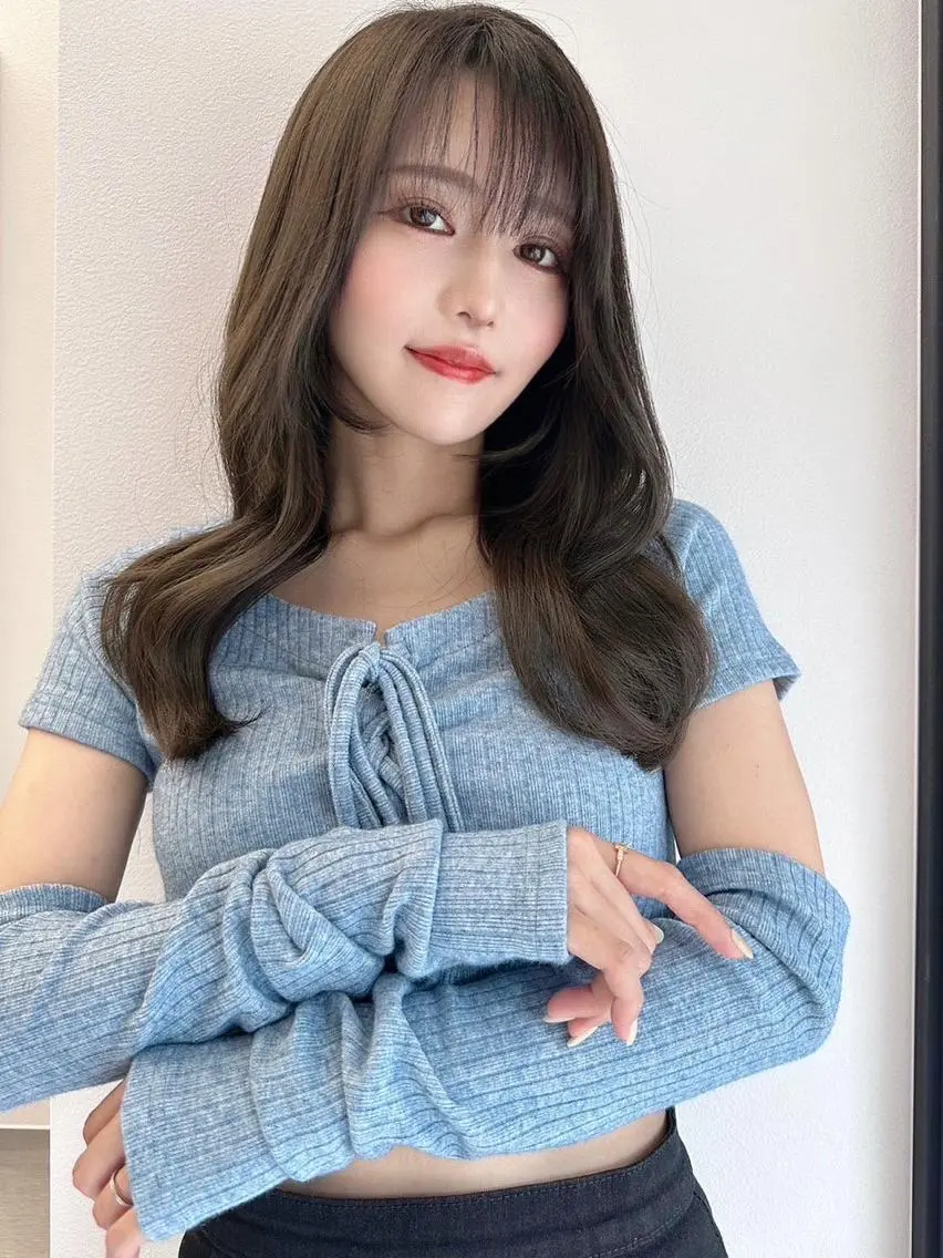 ミディアム カラー カット ヘアカラー トリートメント 小顔カット✨ 透明感カラー/村上のヘアスタイル