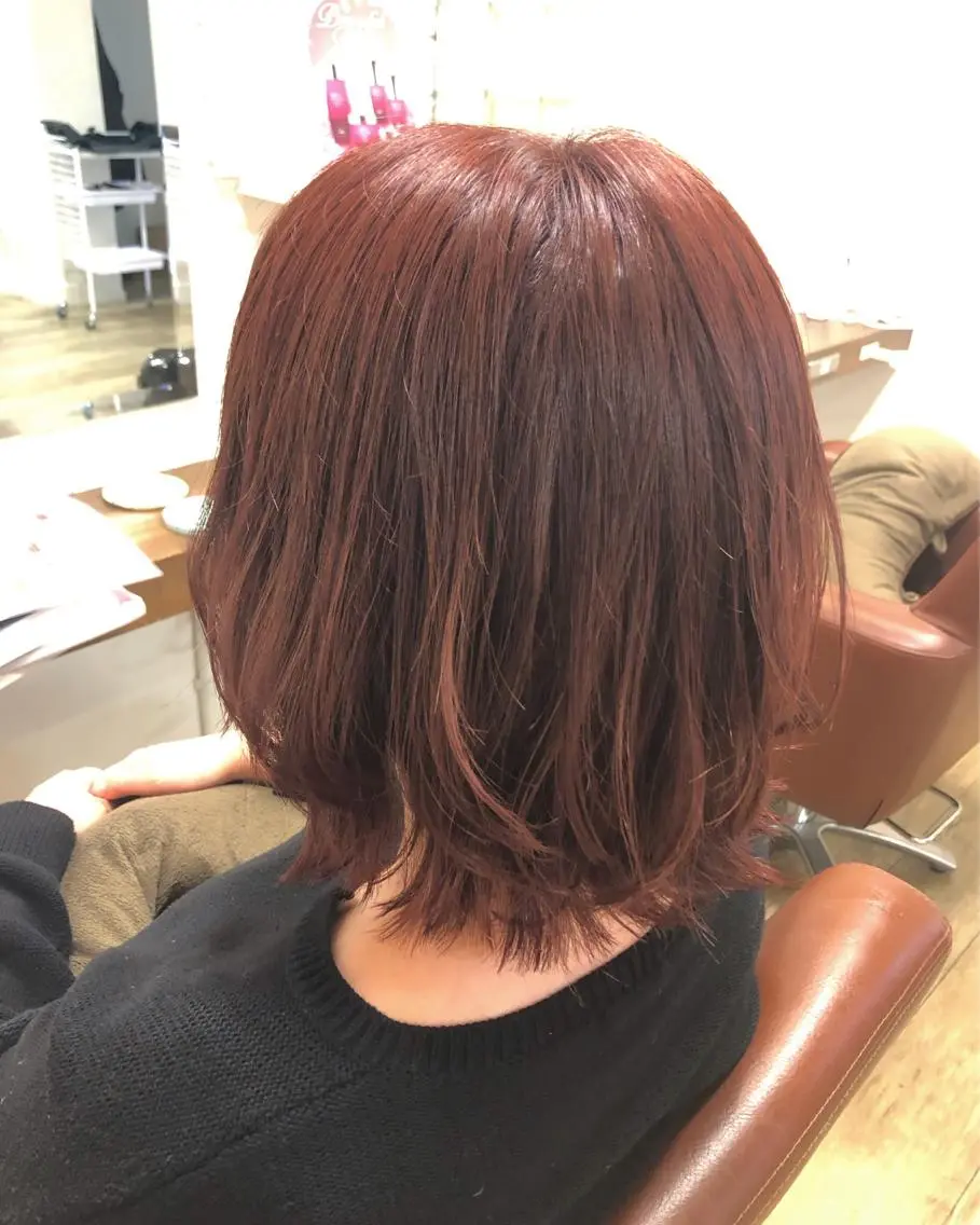 ミディアム カラー ピンクカラー 西村 有紗のヘアスタイル