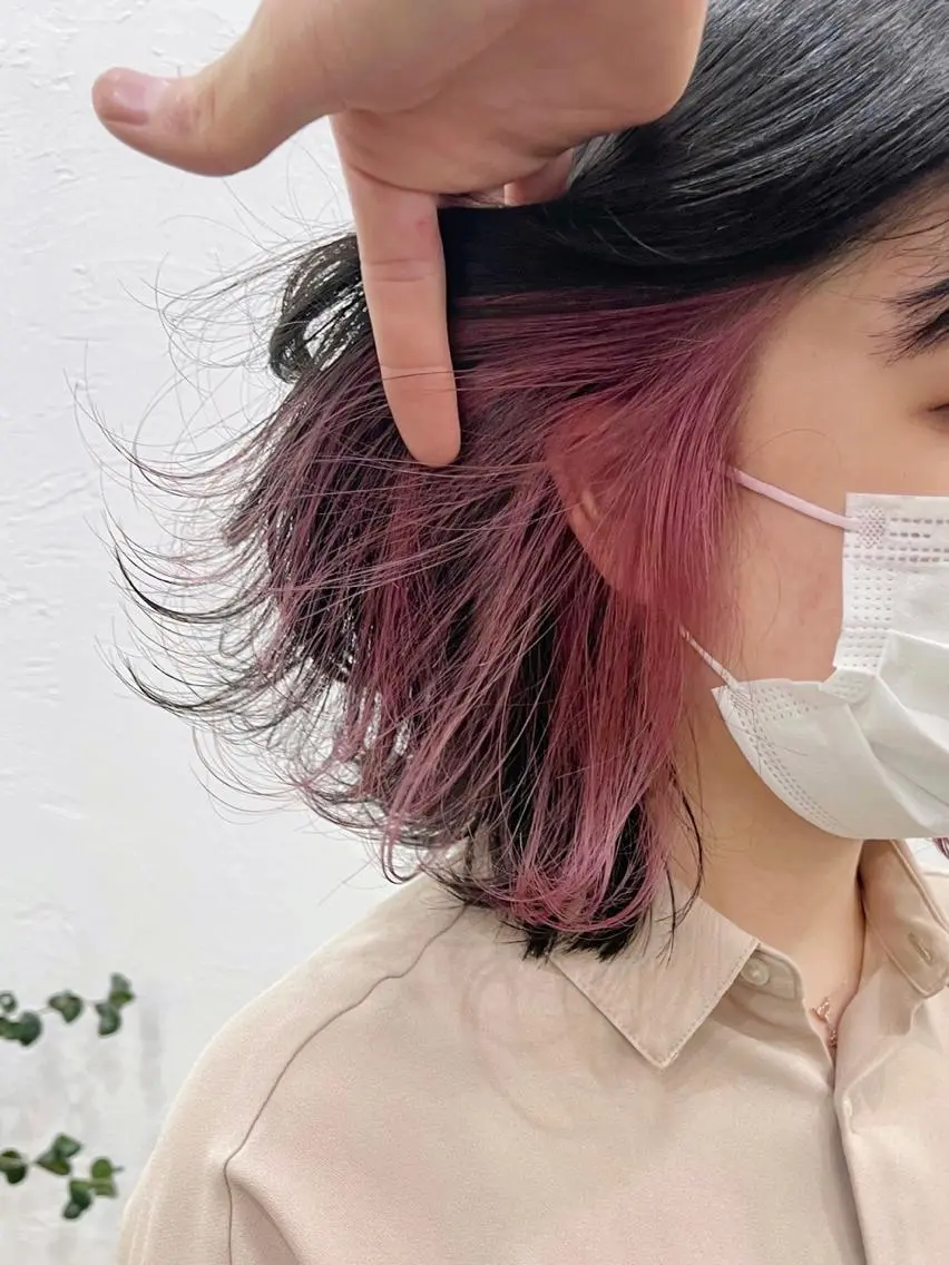 ミディアム カラー ピンクカラー カット ヘアカラー トリートメント ブリーチダブルカラー 【koide】のヘアスタイル