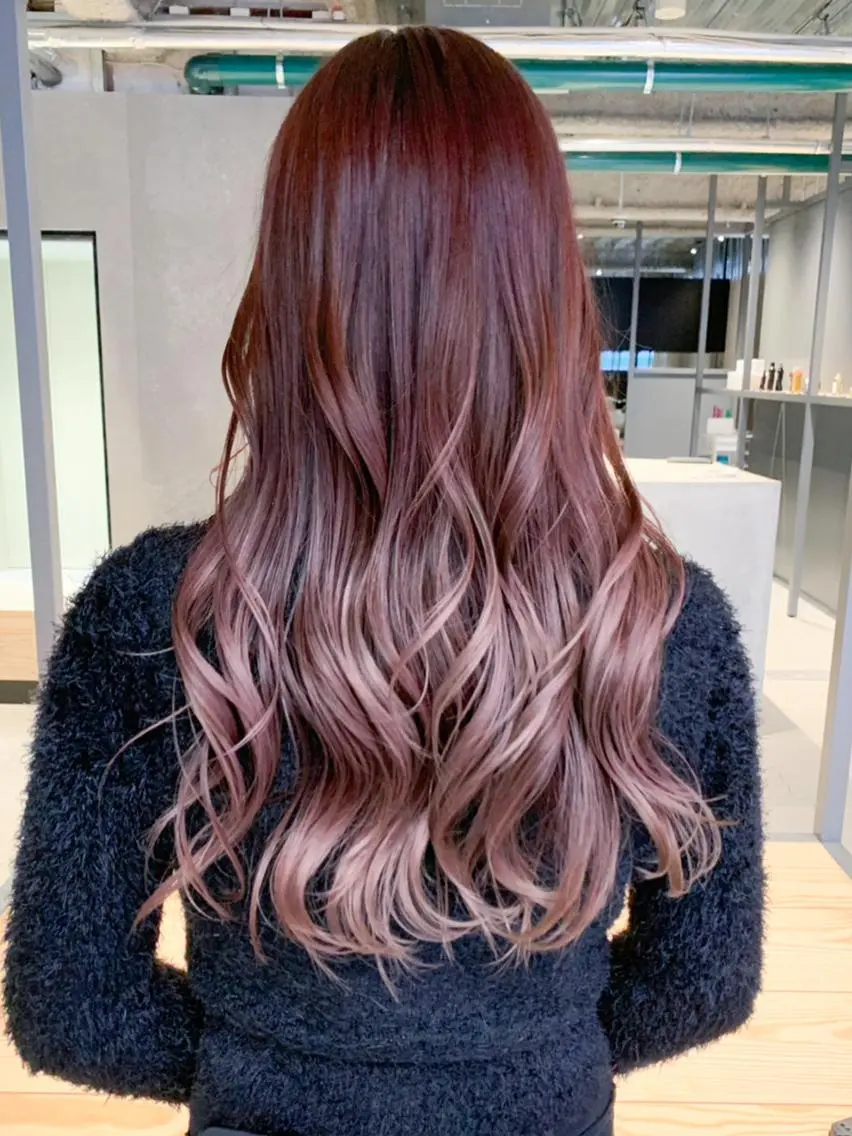 セミロング カラー ブラウンカラー ピンクカラー ピンクブラウン カット ヘアカラー トリートメント ITbyALBUM 八王子店のヘアスタイル