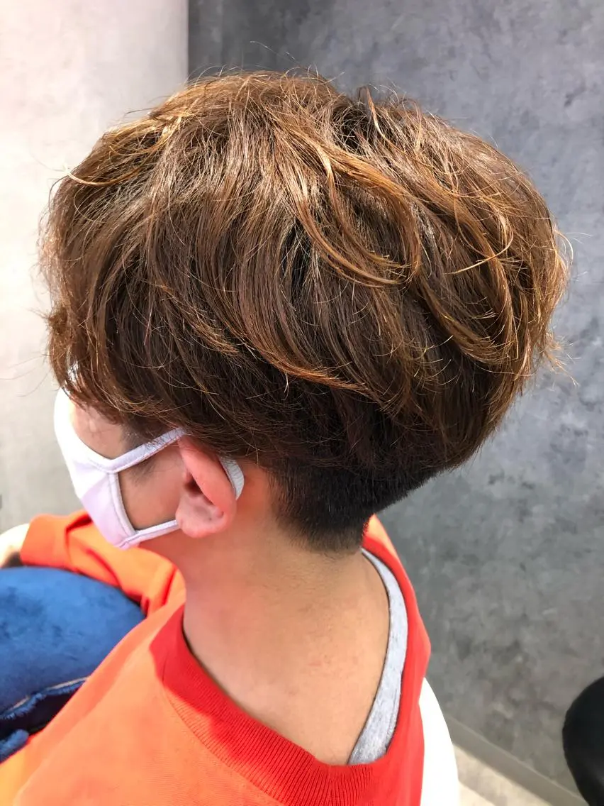 ショート メンズ メンズパーマ ツーブロック カット Noyヨシモト ヒロトのヘアスタイル