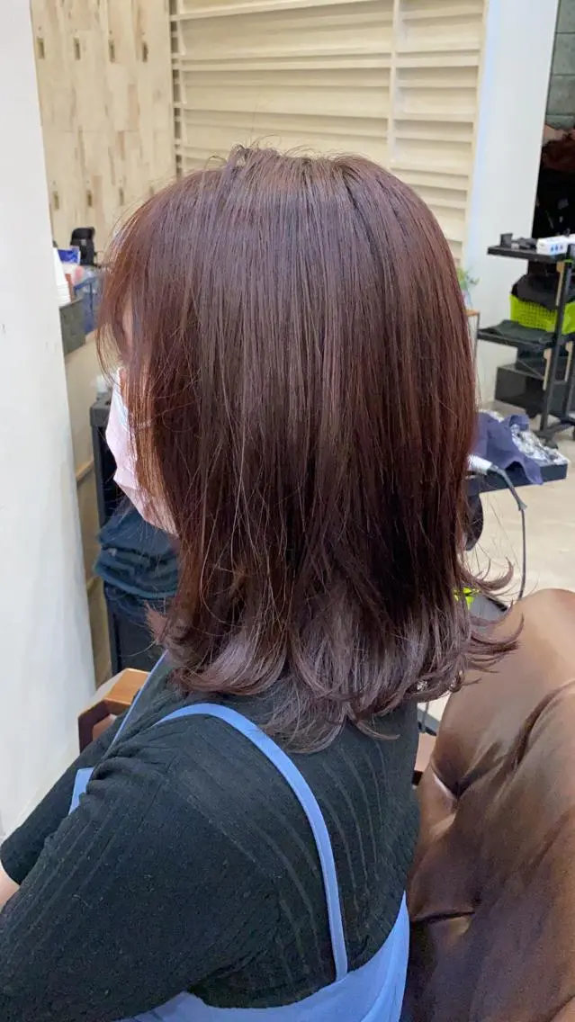 ミディアム ピンクブラウン 🟢NEGi🟣 🫧髪質改善のヘアスタイル