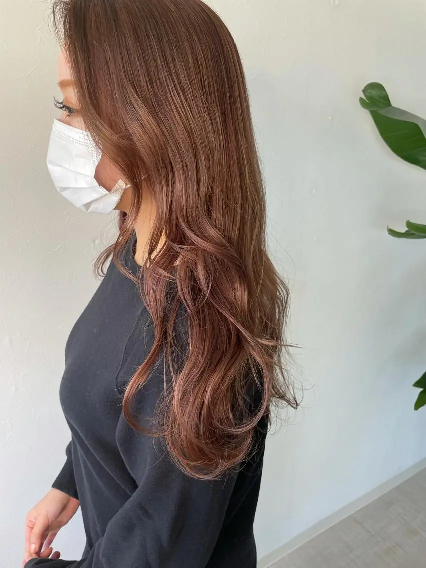 ロング カラー ブリーチ ブラウンカラー 透明感カラー ココアブラウン ヘアカラー 🫧富田 苑実🫧のヘアスタイル