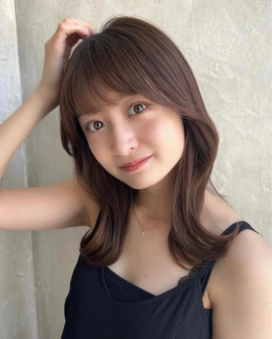 セミロング くびれヘア 髪質改善 縮毛矯正 🧡くびれヘア/前髪 顔周り🧡久原結衣のヘアスタイル