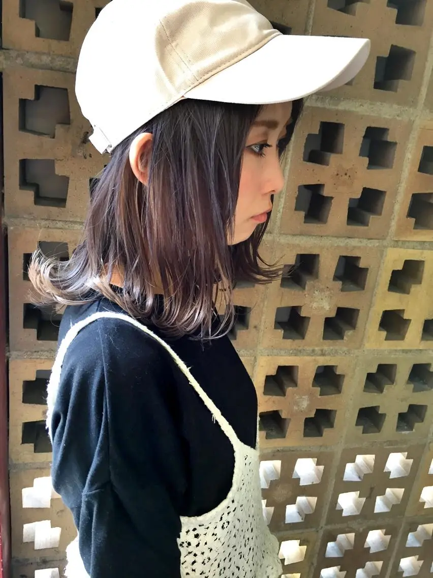 ミディアム 柔らかな縮毛矯正 透明感カラー💫のヘアスタイル
