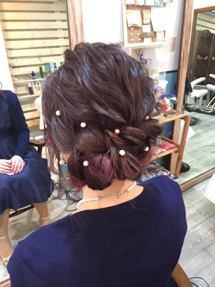 セミロング ヘアアレンジ 早朝✨ヘアセット 着付け/清水玲歌のヘアスタイル