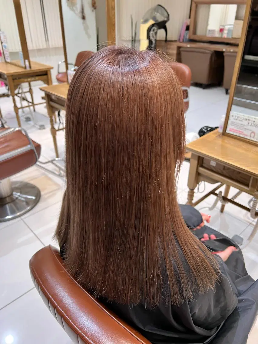 セミロング カラー ブラウンカラー ピンクカラー ヘアカラー トリートメント 🌞レイヤー×カラー 前川那津美🌞のヘアスタイル