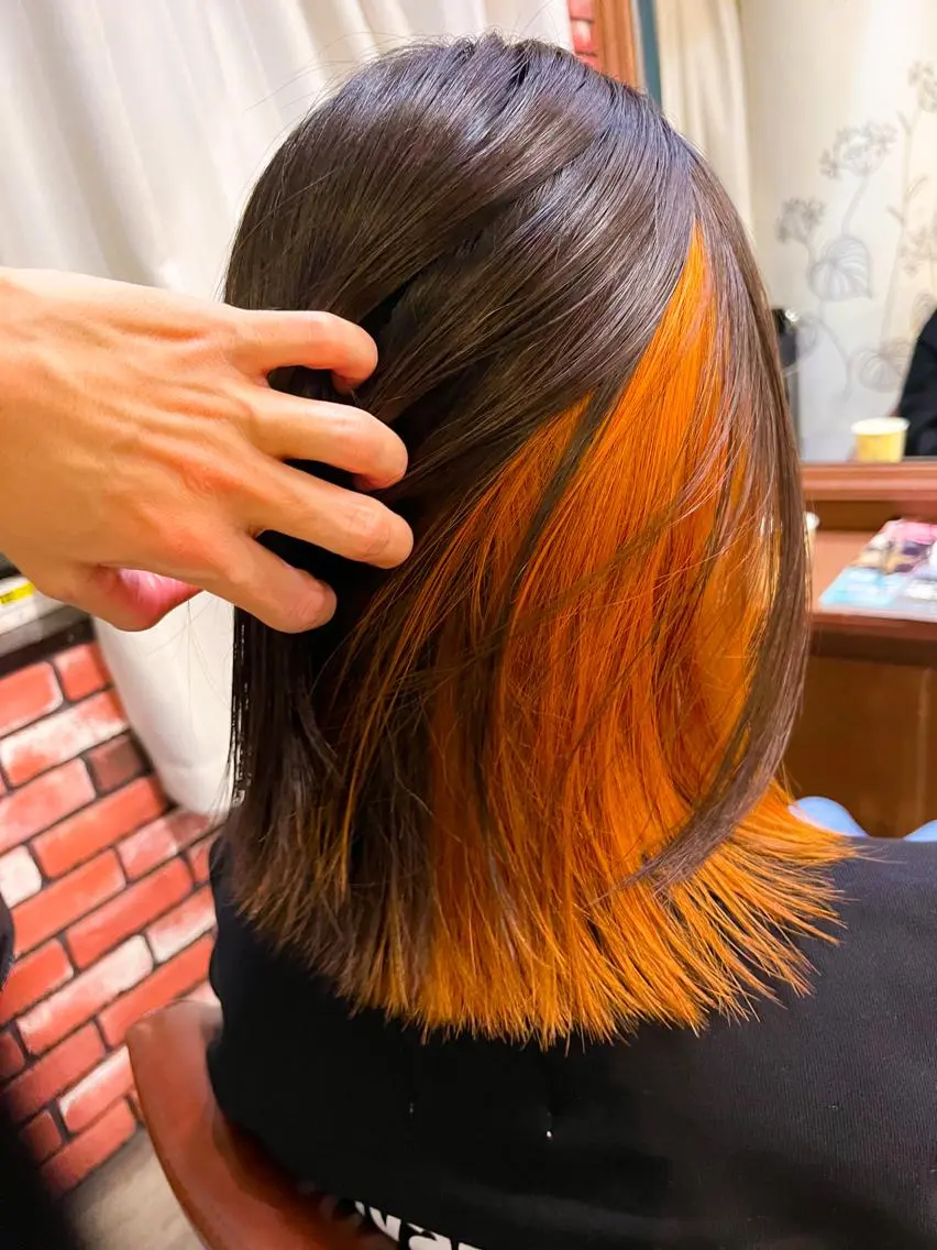 ミディアム カラー ダブルカラー インナーカラー 眞壁 華子のヘアスタイル