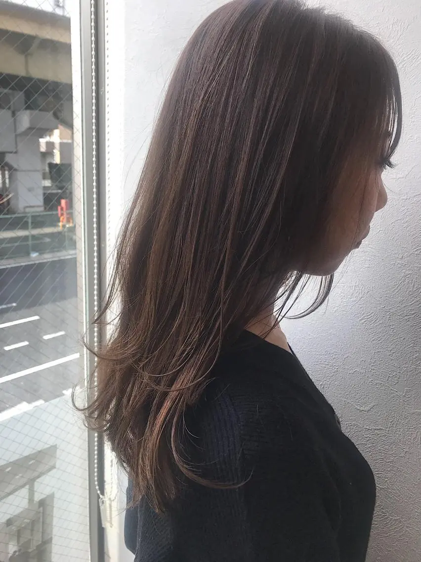 ロング カラー アッシュ カット ヘアカラー 柴田 祐輔のヘアスタイル