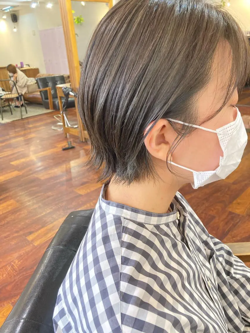 ショート カラー ベージュカラー ハイライトカラー ミント ミントベージュ ハイライト 小木曽智美 /ボブ/ショートのヘアスタイル