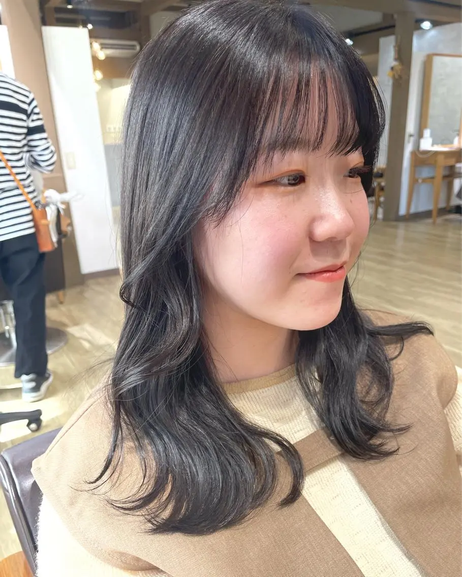 ミディアム カット ヘアカラー トリートメント 木村 真知子のヘアスタイル