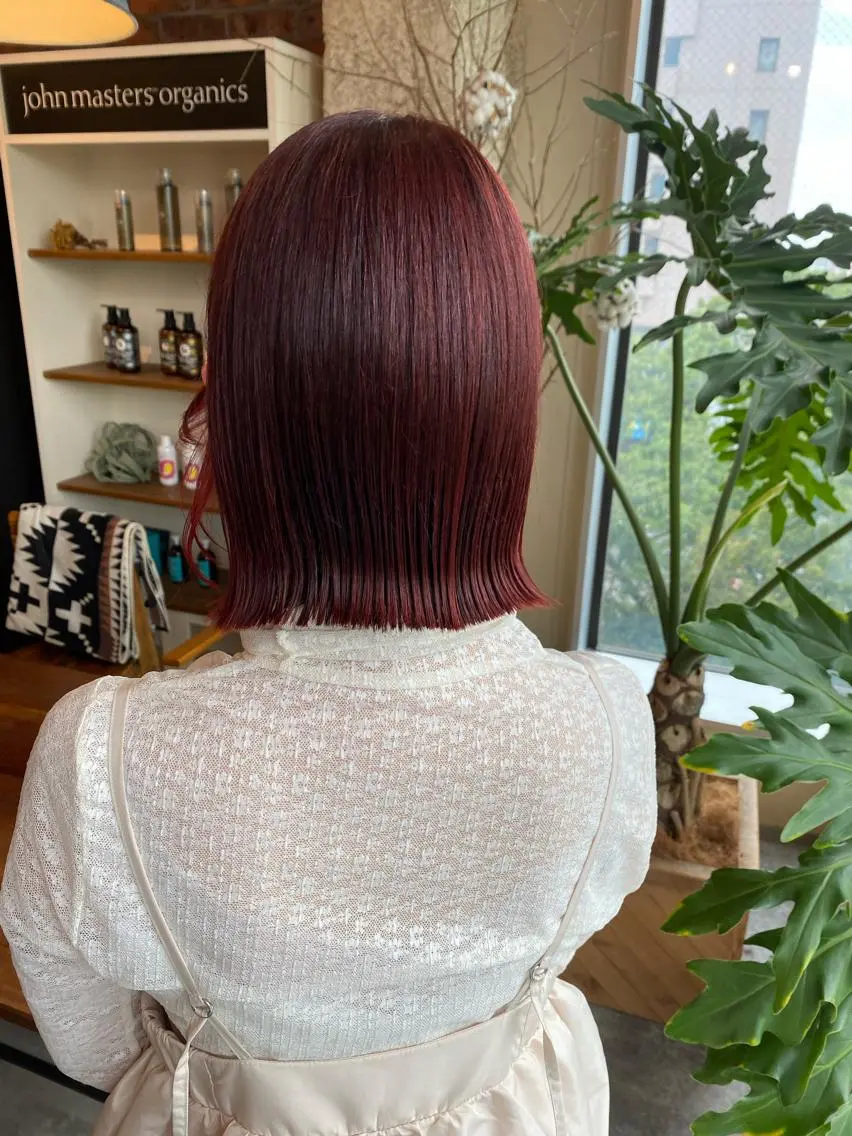 ショート カラー レッドカラー the BRIDGE 加藤みのりのヘアスタイル