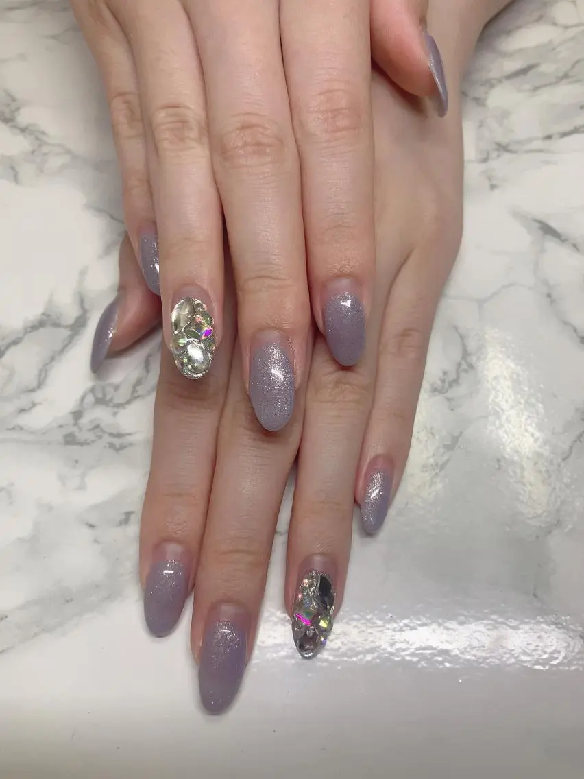 ネイル ハンドネイル はな💎ネイル ワンホン、長さ出しのネイルデザイン