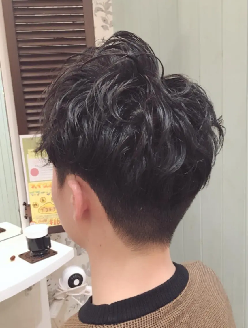 ショート パーマ メンズ マッシュ メンズパーマ ショートヘア ビーズアモール 豊田店のヘアスタイル