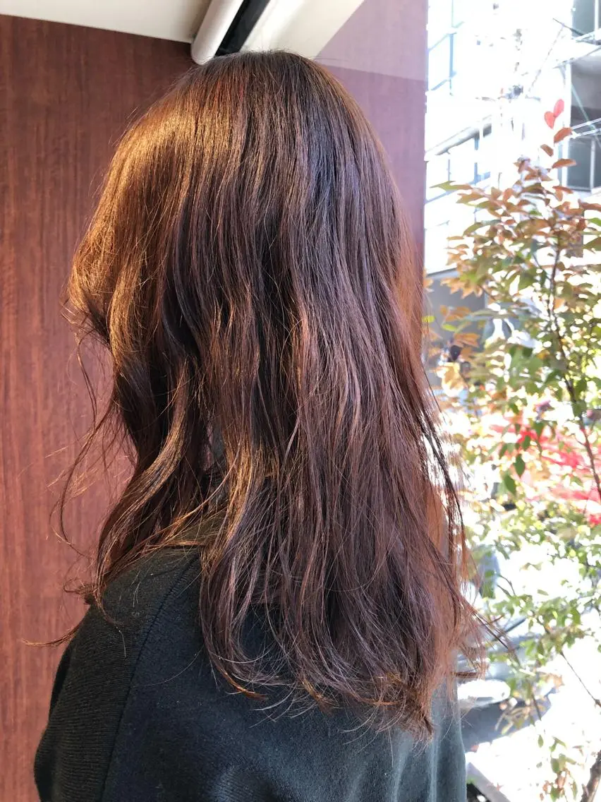 ミディアム カラー ベージュカラー ピンクカラー ピンクベージュ 池田 寿子のヘアスタイル