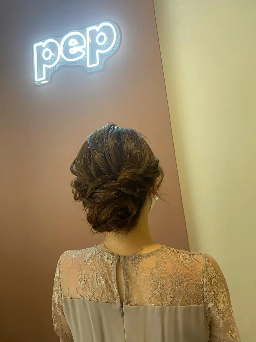 セミロング ヘアアレンジ ヘアセット pep natsumiのヘアスタイル