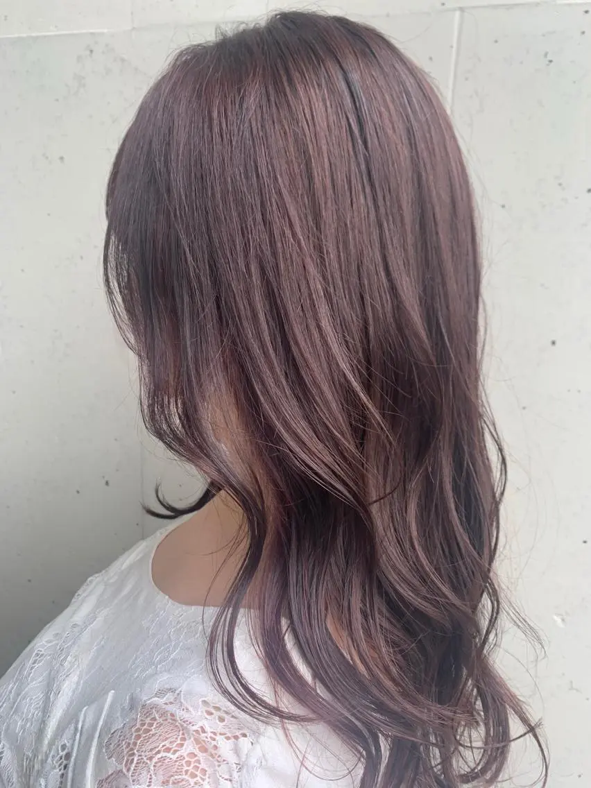 ロング カラー イルミナカラー ラベンダーカラー ラベンダーピンク ピンクカラー 顔周り/暗髪カラー 艶カラー/アベマホのヘアスタイル