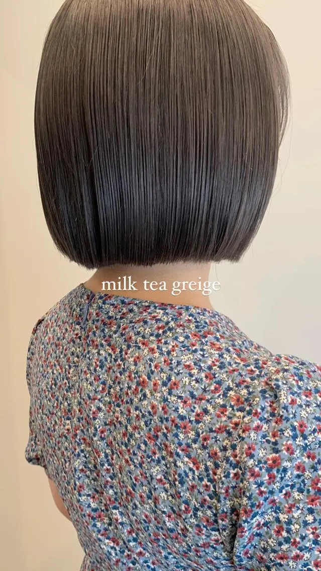 ショート カラー メンズ メンズハイトーン グレージュ ハイトーンカラー ミルクティーグレージュ ボブ ヘアカラー 落合希 Olivebeigeのヘアスタイル