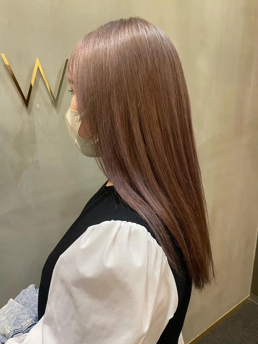 セミロング カラー 韓国×髪質改善カラー 💎hinaのヘアスタイル