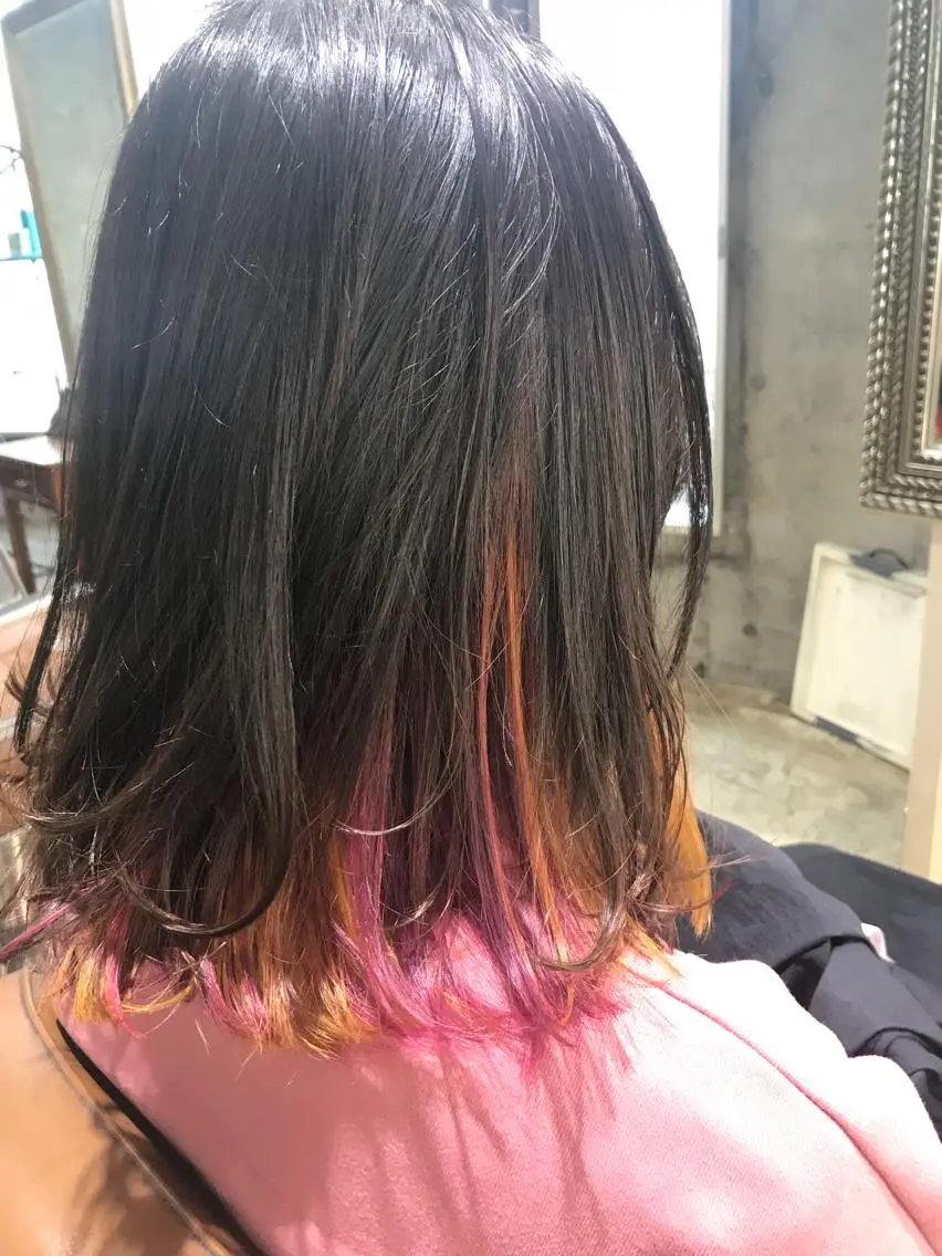 ミディアム カラー パーマ ヘアアレンジ メンズ キッズ ネイル マツエク・マツパ メンズインナーカラー インナーカラー サロンドミルク 原宿のヘアスタイル