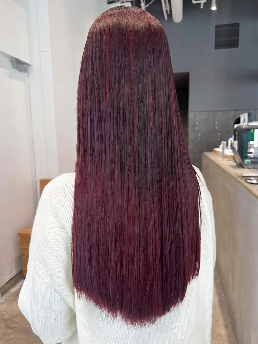 セミロング カラー パーマ ヘアアレンジ カシス グラデーションカラー カット ヘアカラー トリートメント ITbyALBUM 中野店のヘアスタイル