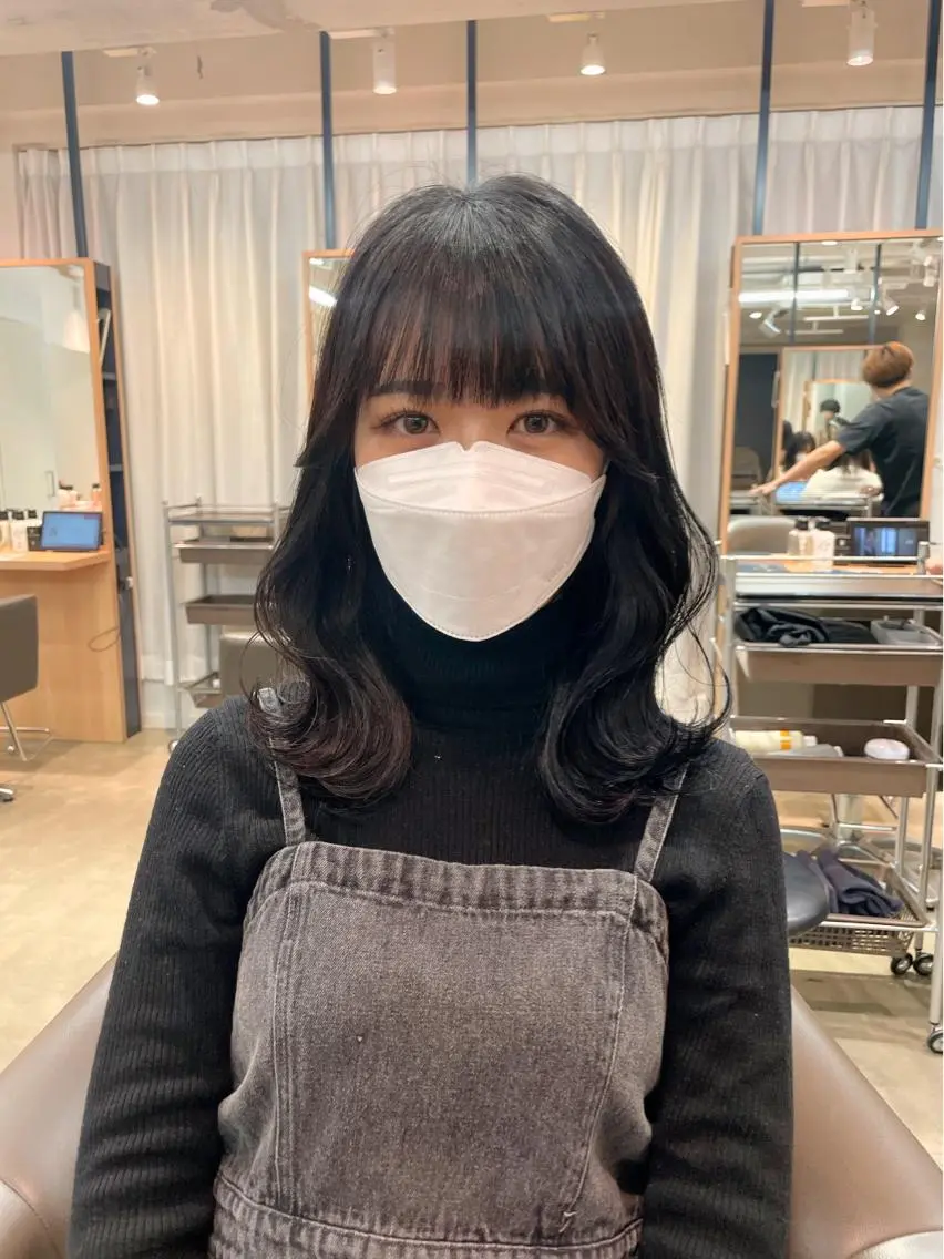 ミディアム くびれヘア ワイドバング ❤️ショートカット ・顔周りカット❤️のヘアスタイル
