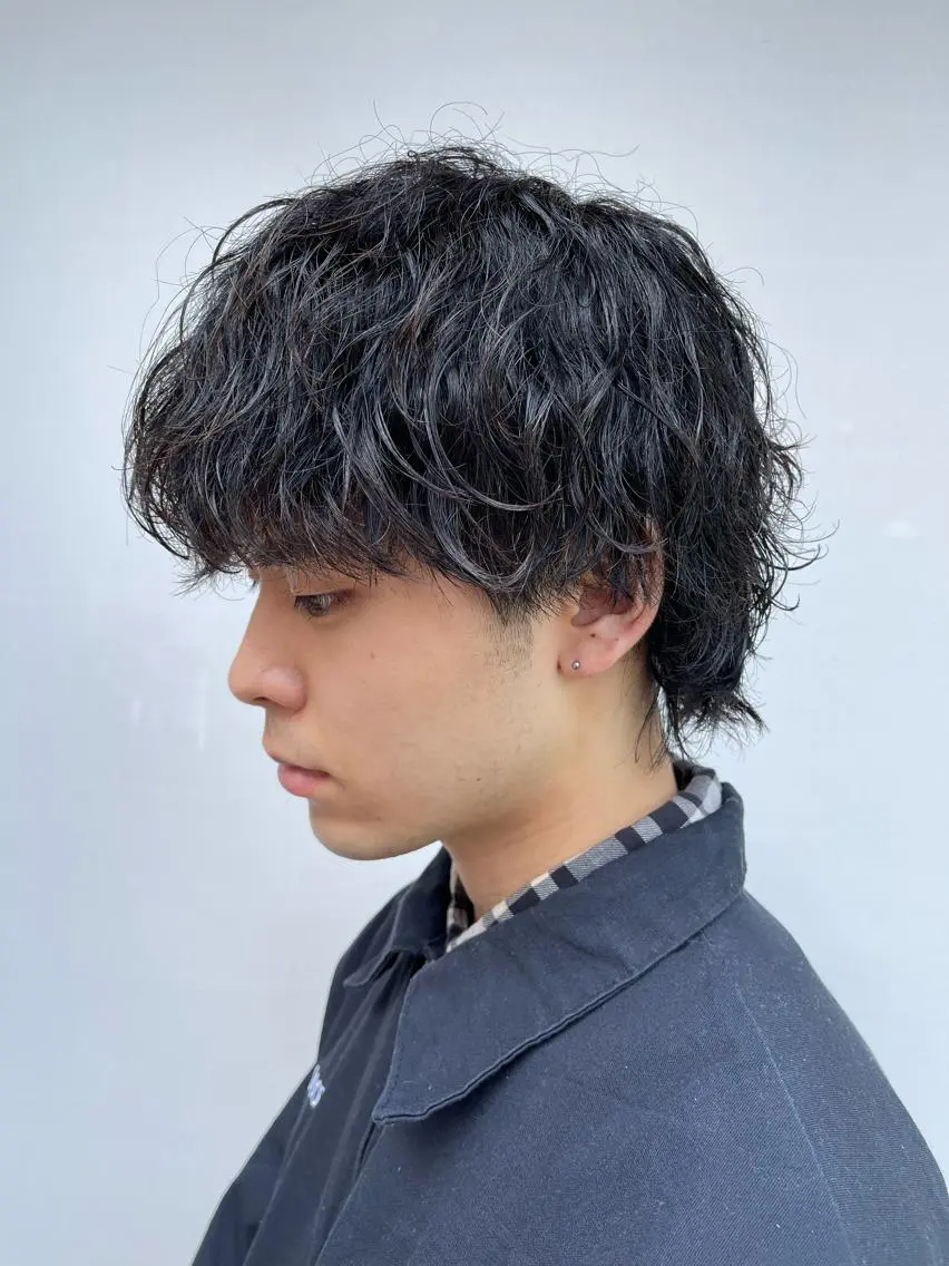 ショート パーマ メンズ メンズパーマ メンズツイストパーマ ツイストスパイラルパーマ ツーブロック 刈り上げ メンズパーマ特化/ メッシュ/薫/店長のヘアスタイル