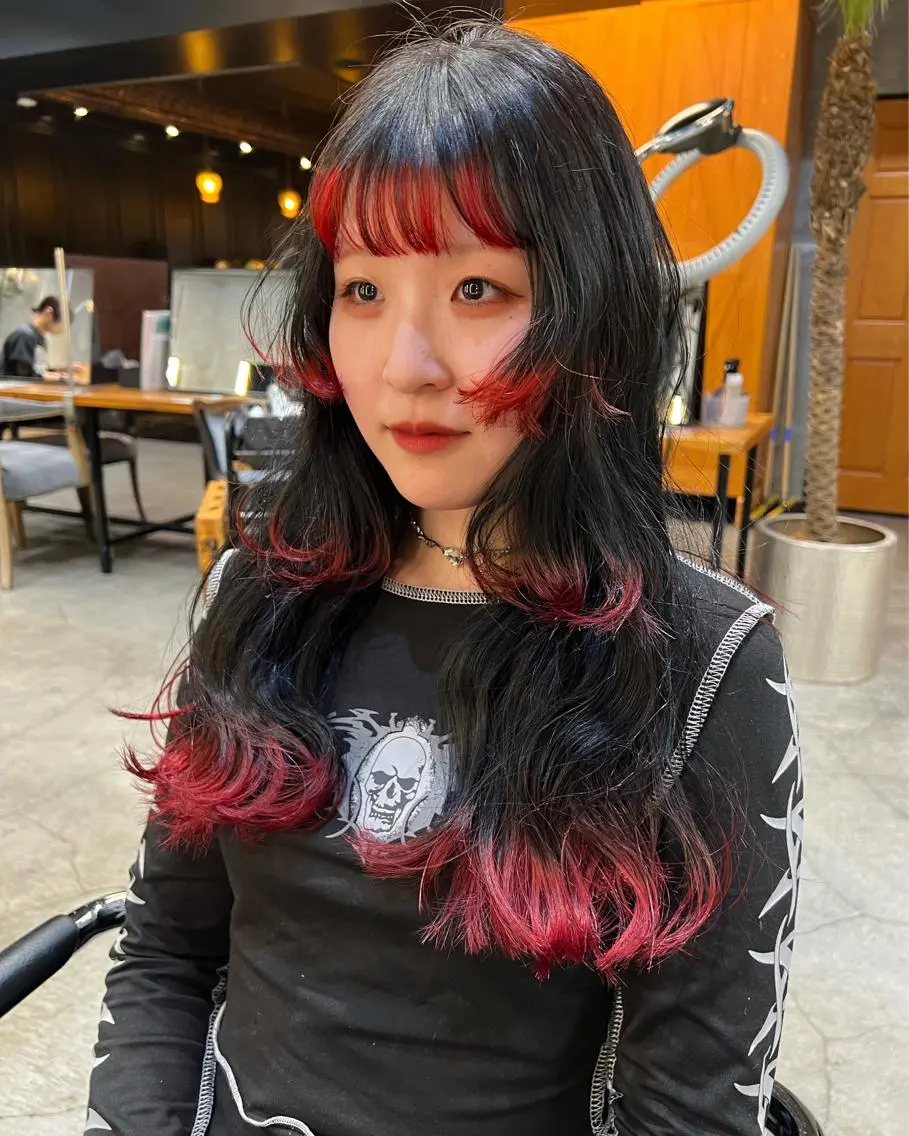 ロング カラー カット ヘアカラー 圧倒的デザイン力 店長🎨RENAのヘアスタイル