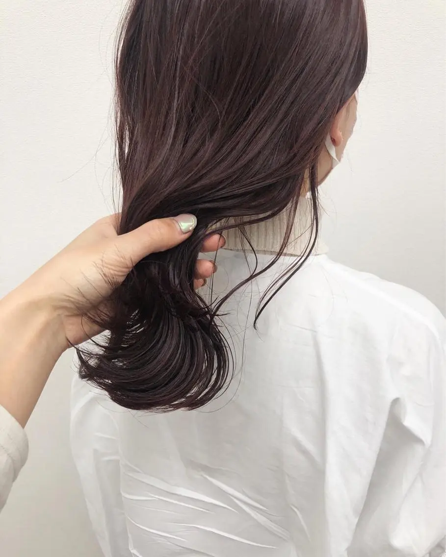 ロング カラー ヘアアレンジ ピンクカラー カット ヘアカラー トリートメント 酸性縮毛矯正🧴韓国 レイヤー/髪質改善のヘアスタイル