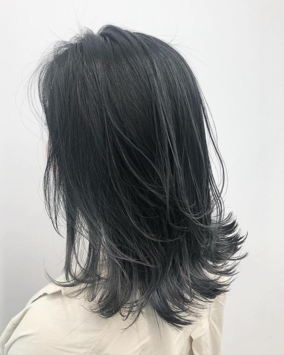 ミディアム カラー アディクシーカラー ブルーカラー トップスタイリスト ✨KIRIKA中野✨のヘアスタイル