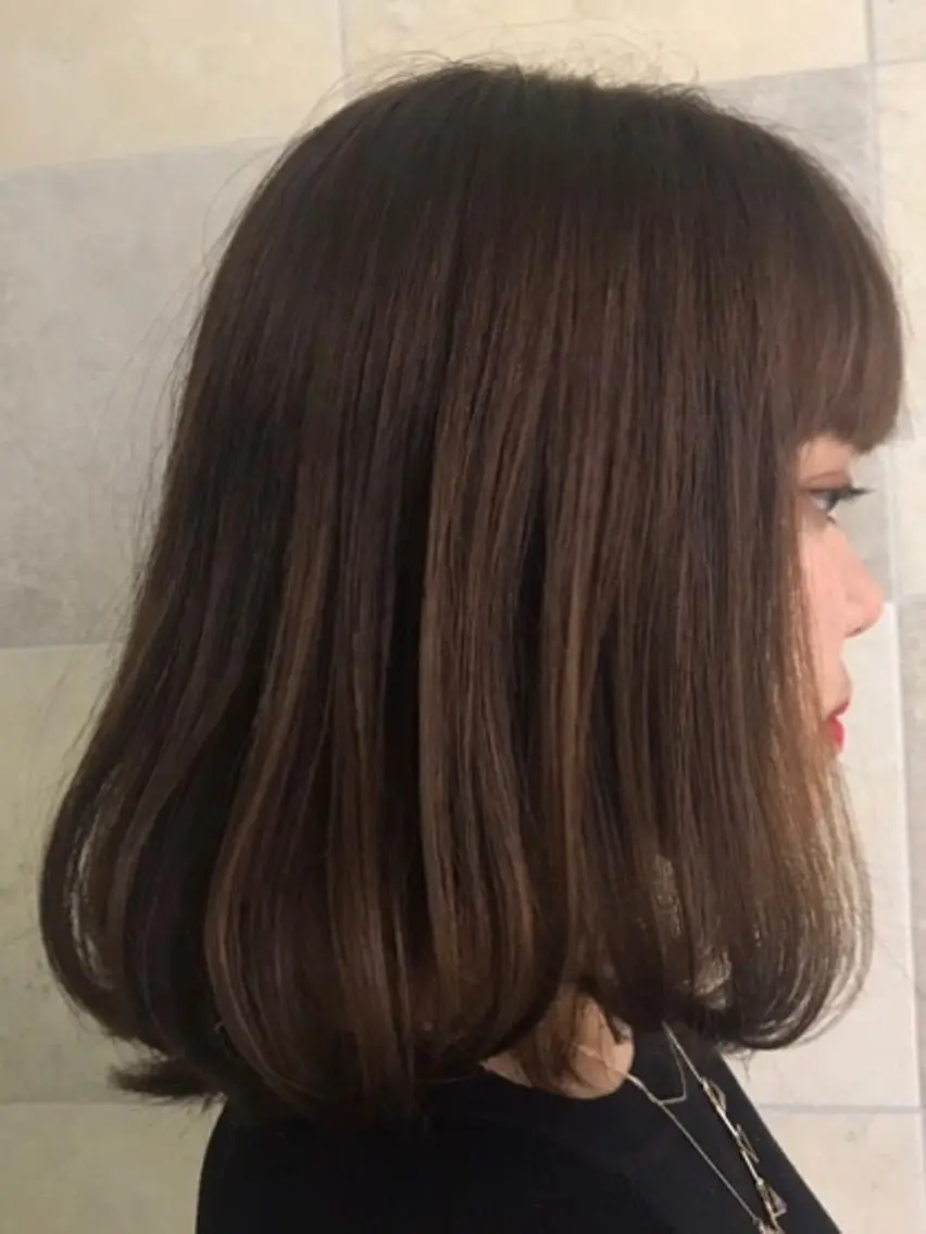 ミディアム カラー カット ヘアカラー トリートメント 田中 あかねのヘアスタイル