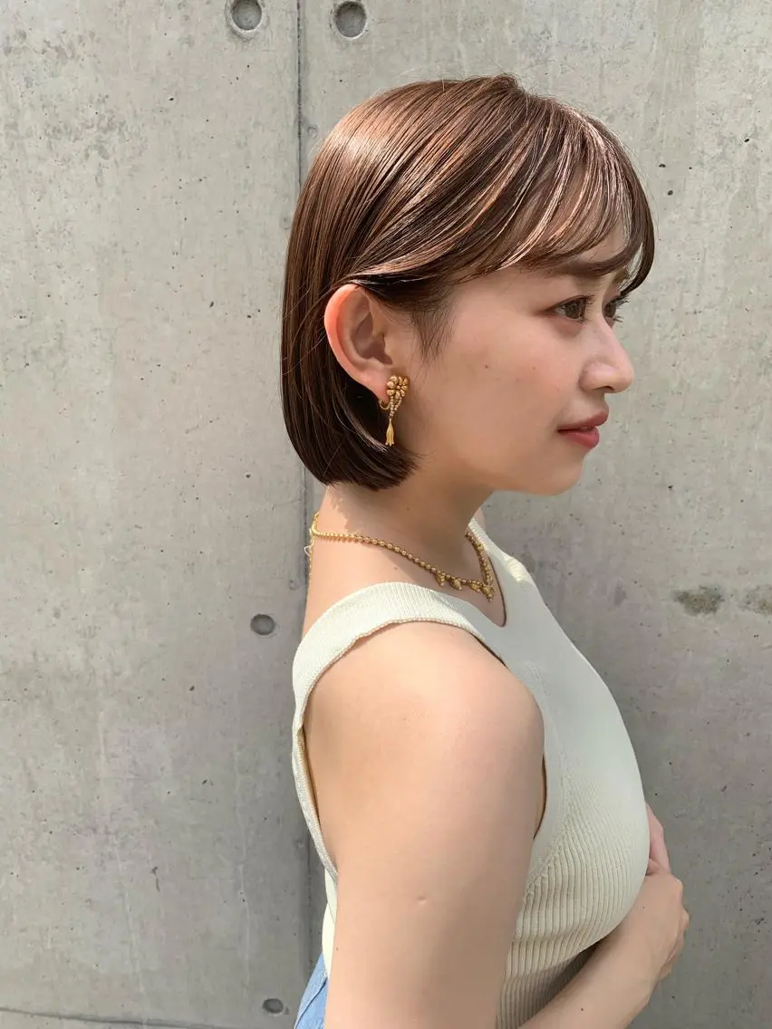 ショート カラー ベージュカラー ボブ HARUKA ⭐️モデル募集中⭐️のヘアスタイル