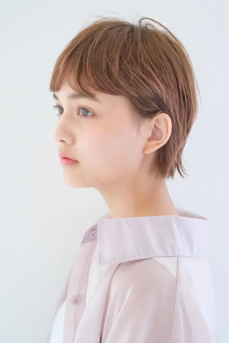 ショート カラー ヘアアレンジ ブリーチ ケアブリーチ ヘアカラー トリートメント ヘアセット オリーブ透明感カラー 表参道/MIKUのヘアスタイル
