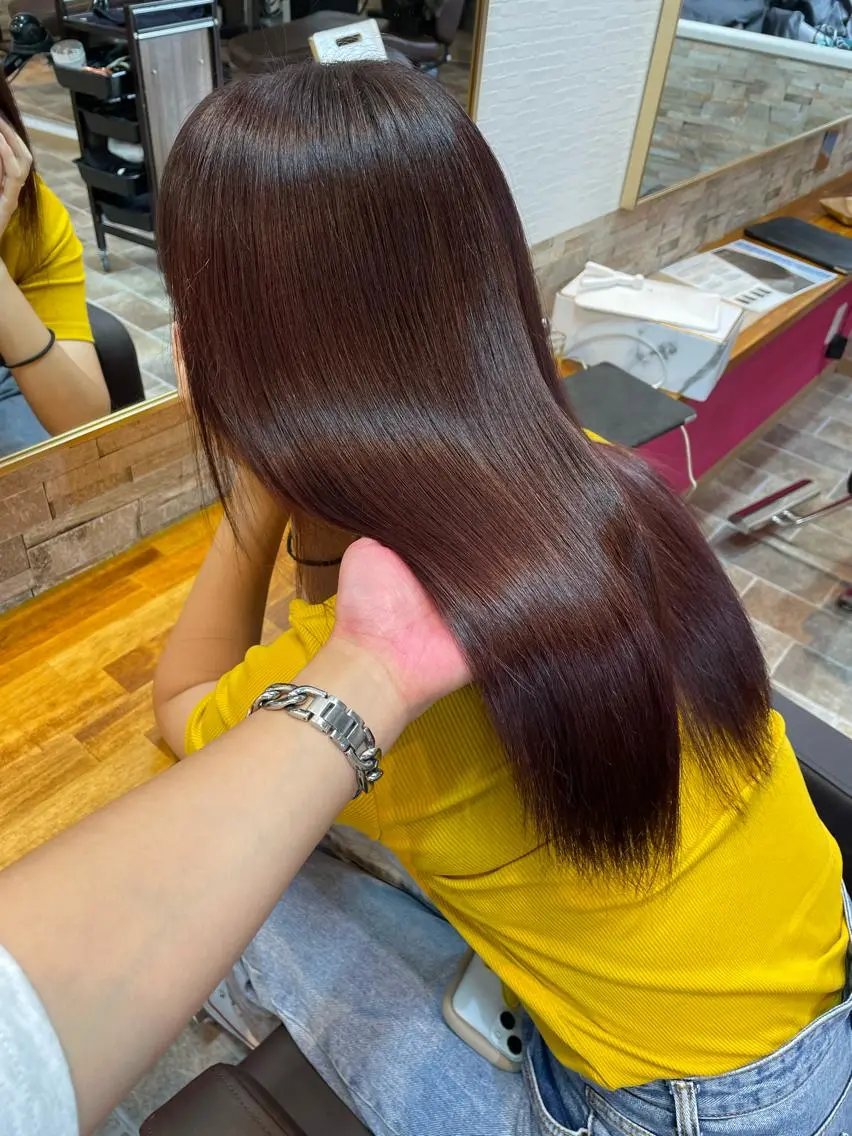 ロング カラー ブラウンカラー ピンクカラー ピンクブラウン 髪質改善 トリートメント カット ヘアカラー トリートメント YUI/ ブリーチカラー🌷のヘアスタイル