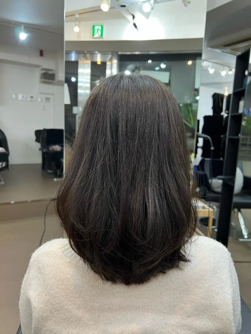 ミディアム カラー ブリーチ ケアブリーチ ダブルカラー イヤリングカラー ハイライトカラー 神戸ボブ✂️ ioe三宮/田 伸佳のヘアスタイル
