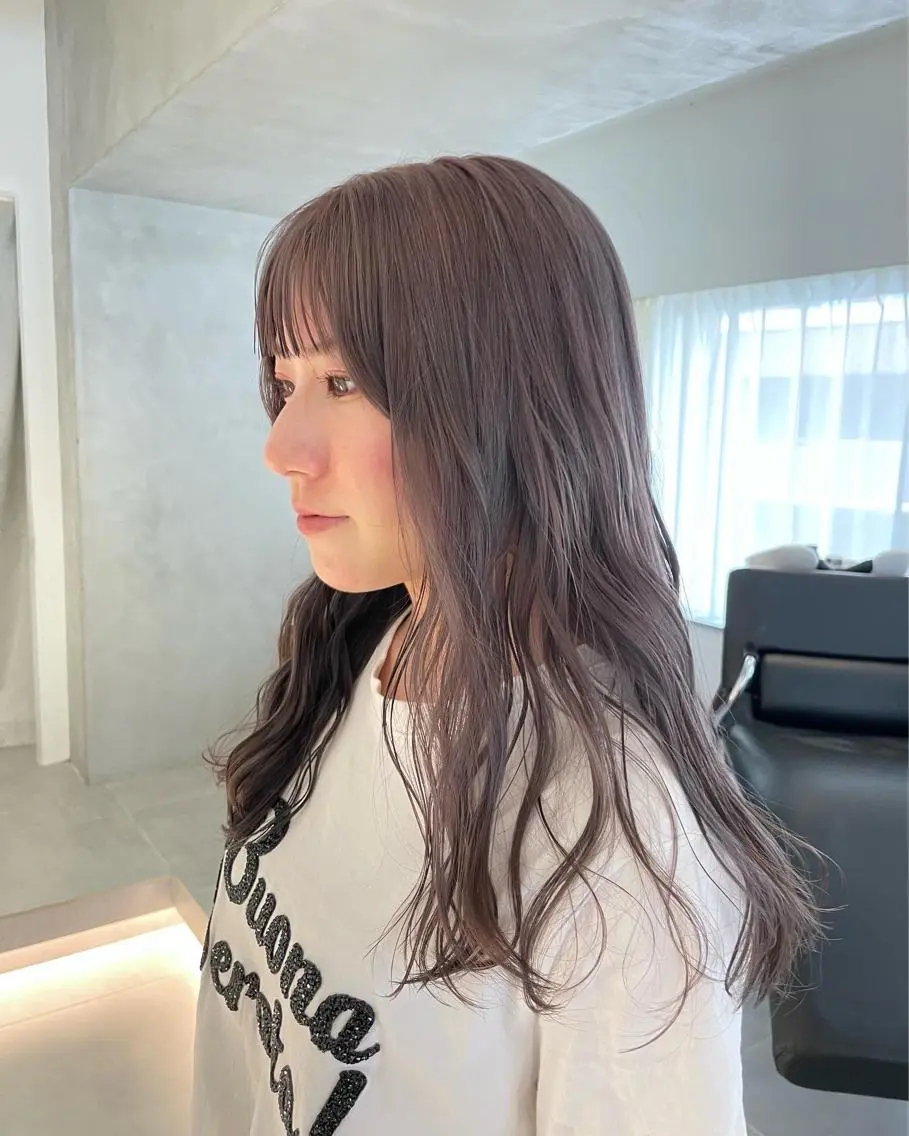 ロング カラー ヘアカラー トリートメント ヘッドスパ 🪞透け感&韓国ヘア 🪞honokaのヘアスタイル