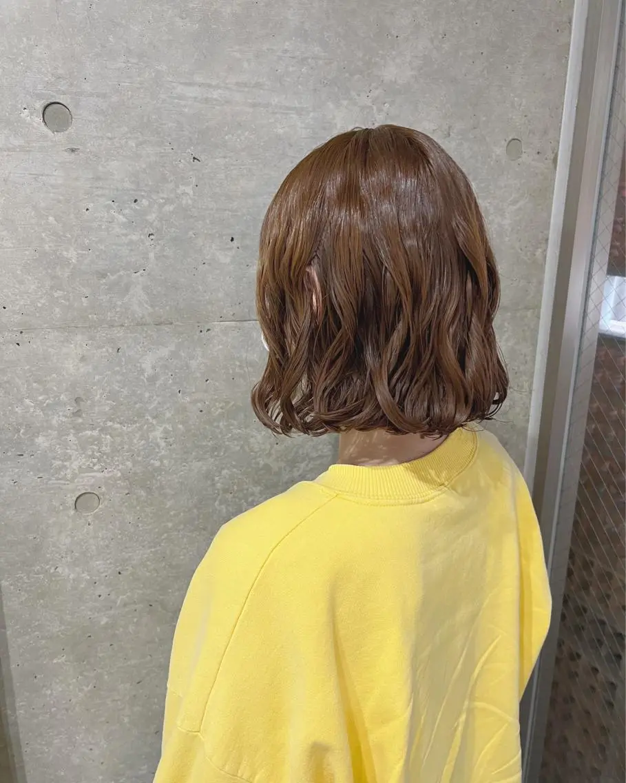 ショート パーマ カット パーマ トリートメント ボブパーマコテ巻き風 パーマNo1深江秀平のヘアスタイル