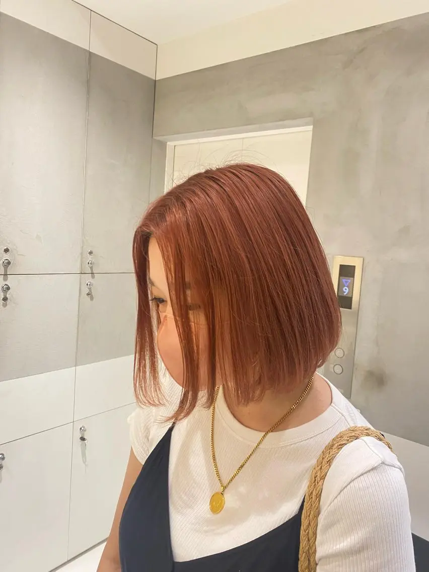 ショート カラー ヘアカラー トリートメント ヘアセット ナチュラル/韓国💎 haruka 💎のヘアスタイル