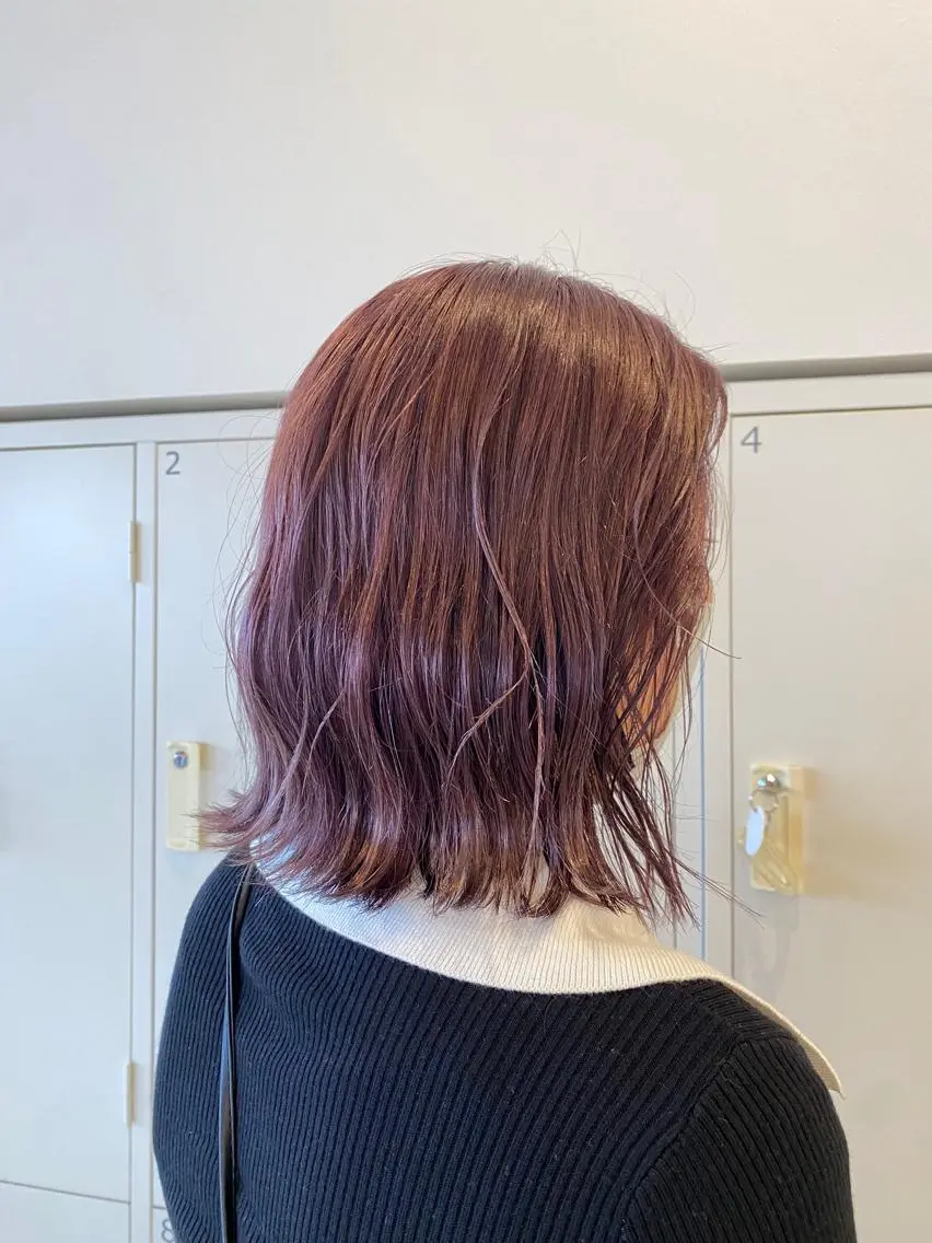 ショート ピンクラベンダー ヘアカラー トリートメント 鹿児島 聖来のヘアスタイル