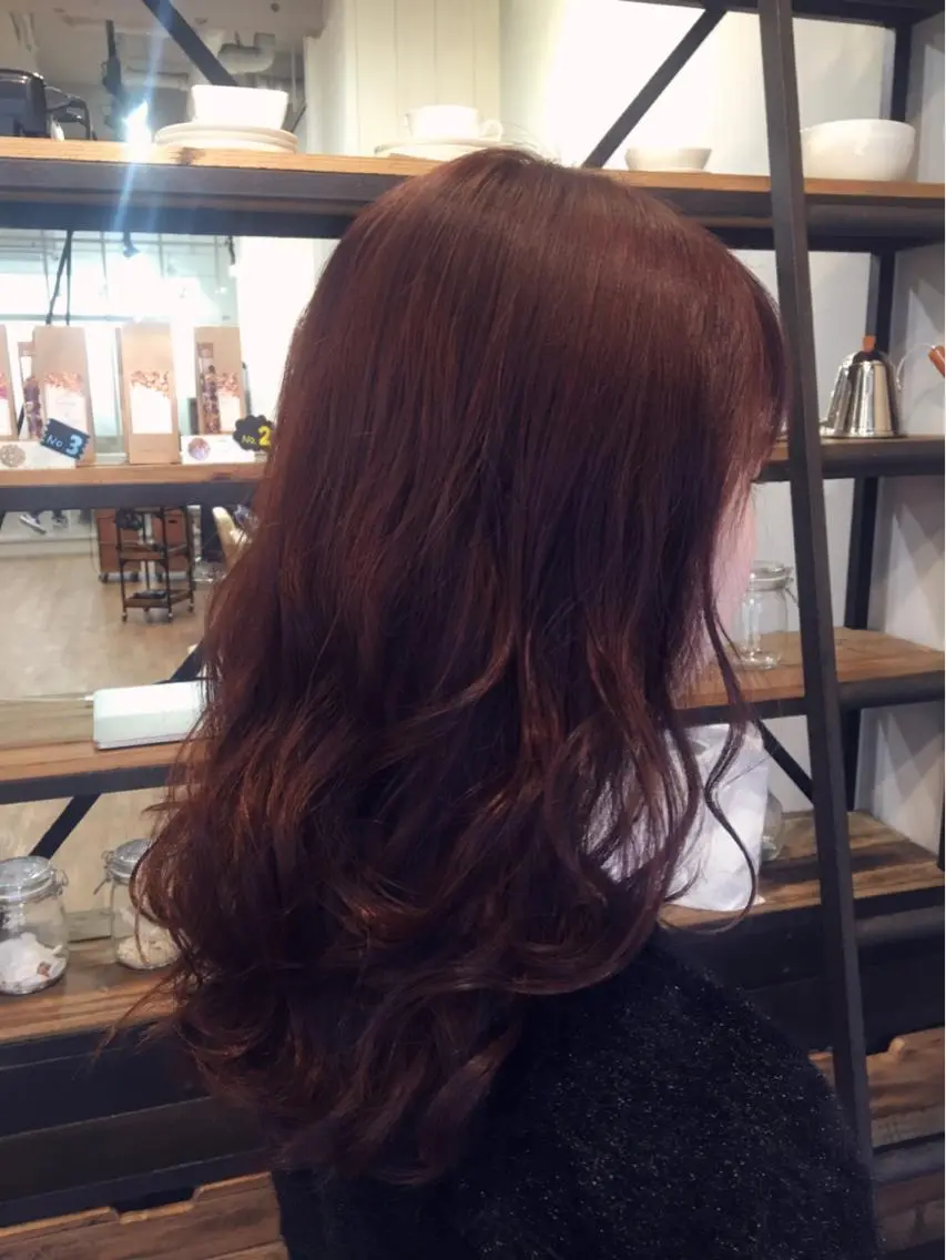 ミディアム セミロング ロング カラー バイオレットカラー 【mokuオーナー】 ちはるのヘアスタイル