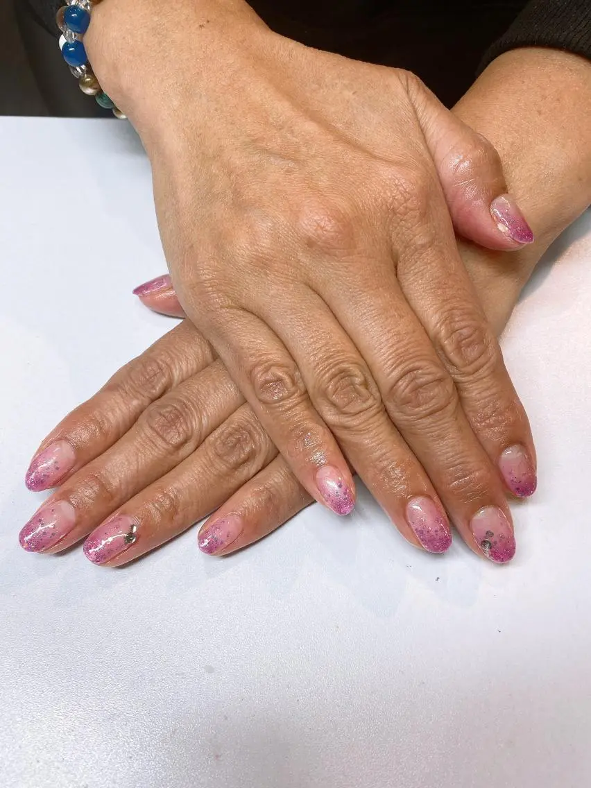 ネイル ラメ(グリッター) ラメグラデーション パープル 錦糸町 mi_nailのネイルデザイン