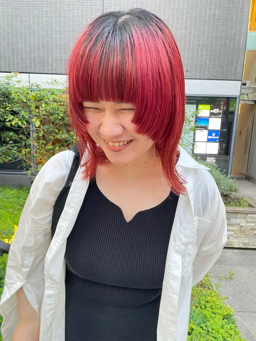 ミディアム カラー パーマ ヘアアレンジ メンズ キッズ ネイル マツエク・マツパ アイブロウ カット ヘアカラー トリートメント tatsumi/ボブ ウルフ/レイヤーのヘアスタイル